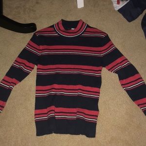 Divided mock neck sweater
